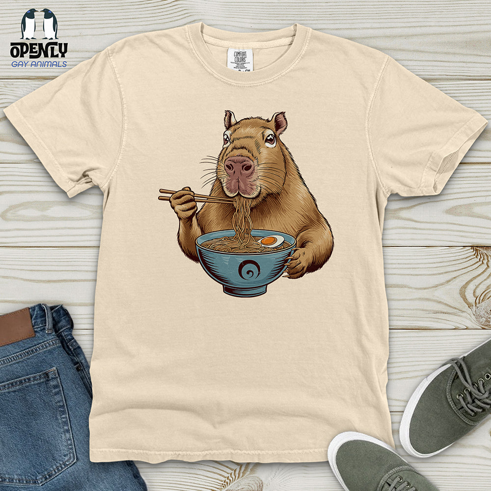 Capybara Eating Noodles Heavy Cotton Comfort Colors Tee