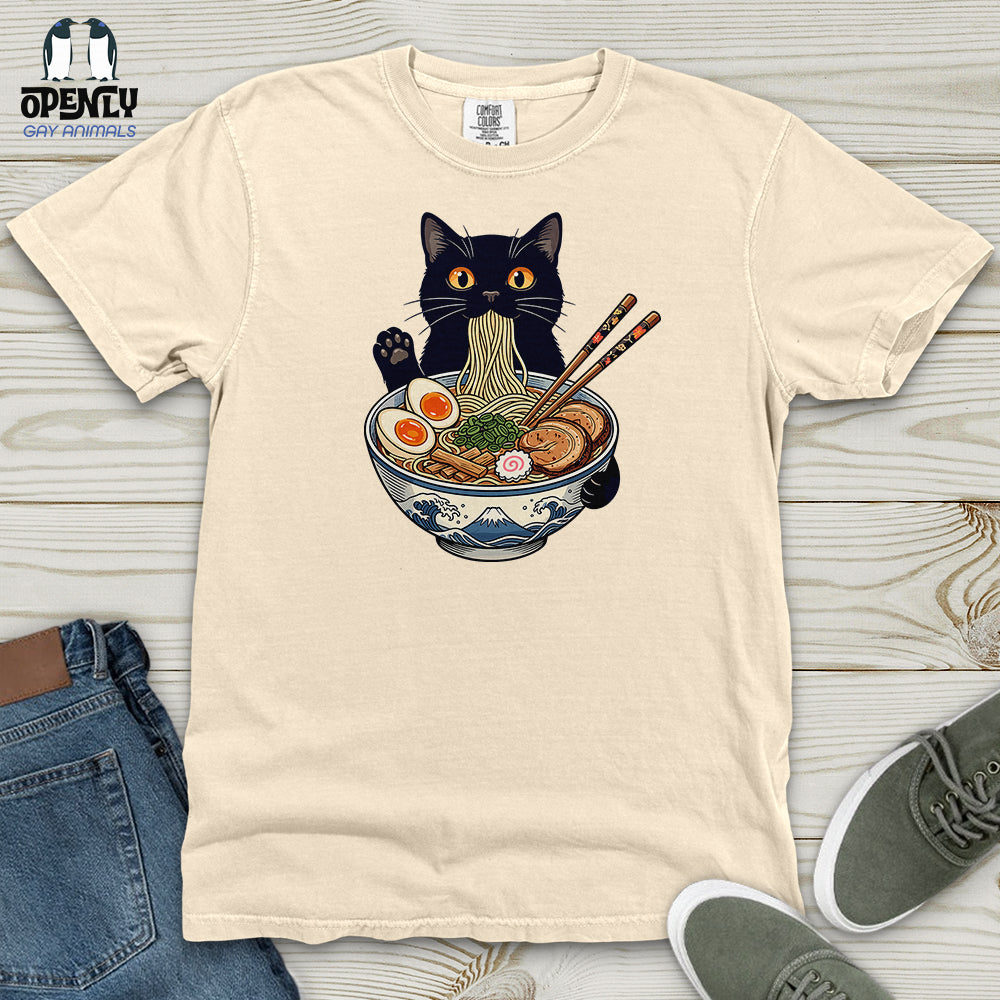 Cat with Ramen Heavy Cotton Comfort Colors Tee