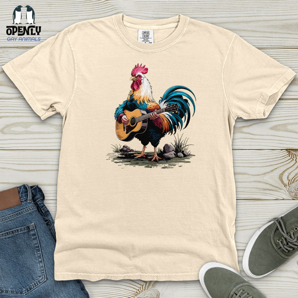 Rooster Playing Gutter Heavy Cotton Comfort Colors Tee