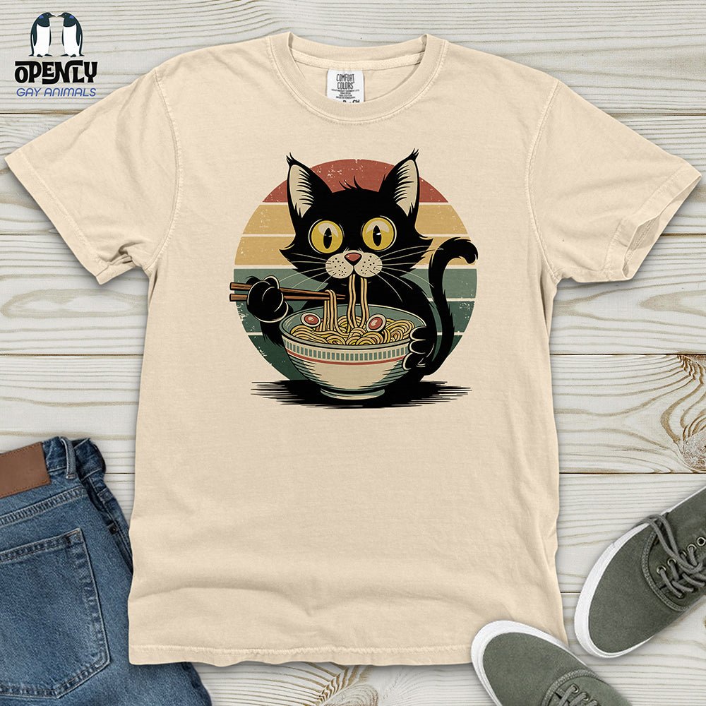 Cat With Ramen Heavy Cotton Comfort Colors Tee
