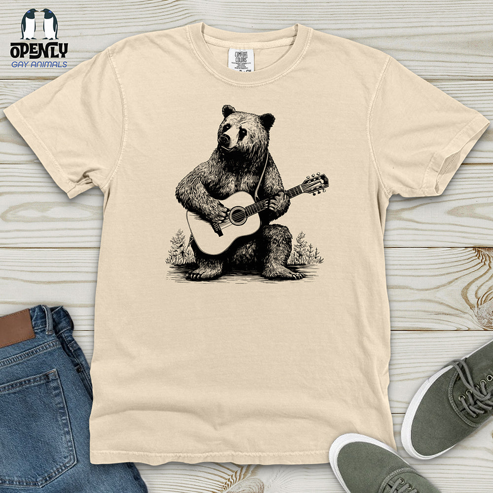 Bear Guitarist Heavy Cotton Comfort Colors Tee