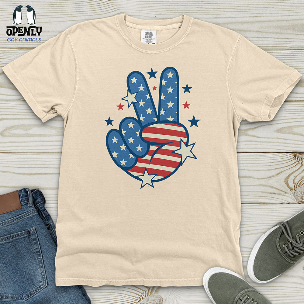 Victory Sign American Heavy Cotton Comfort Colors Tee
