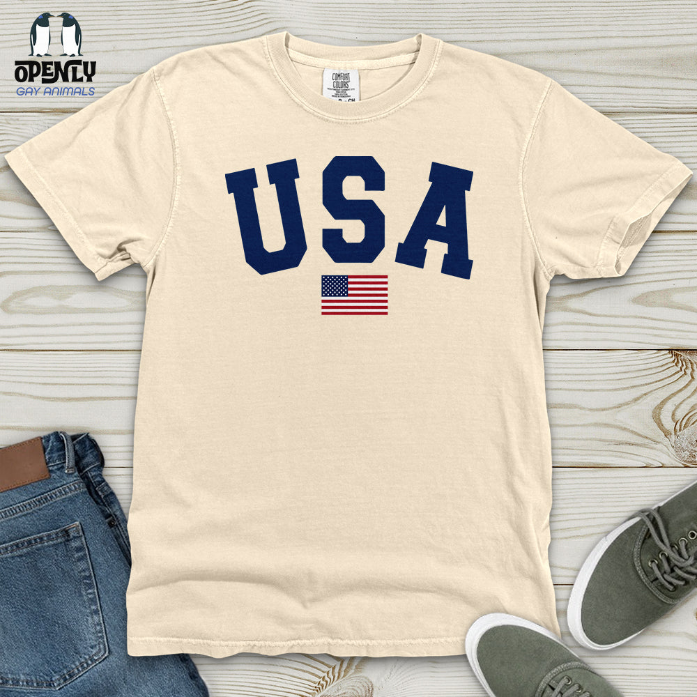 USA Flag Heavy Cotton Comfort Colors Tee