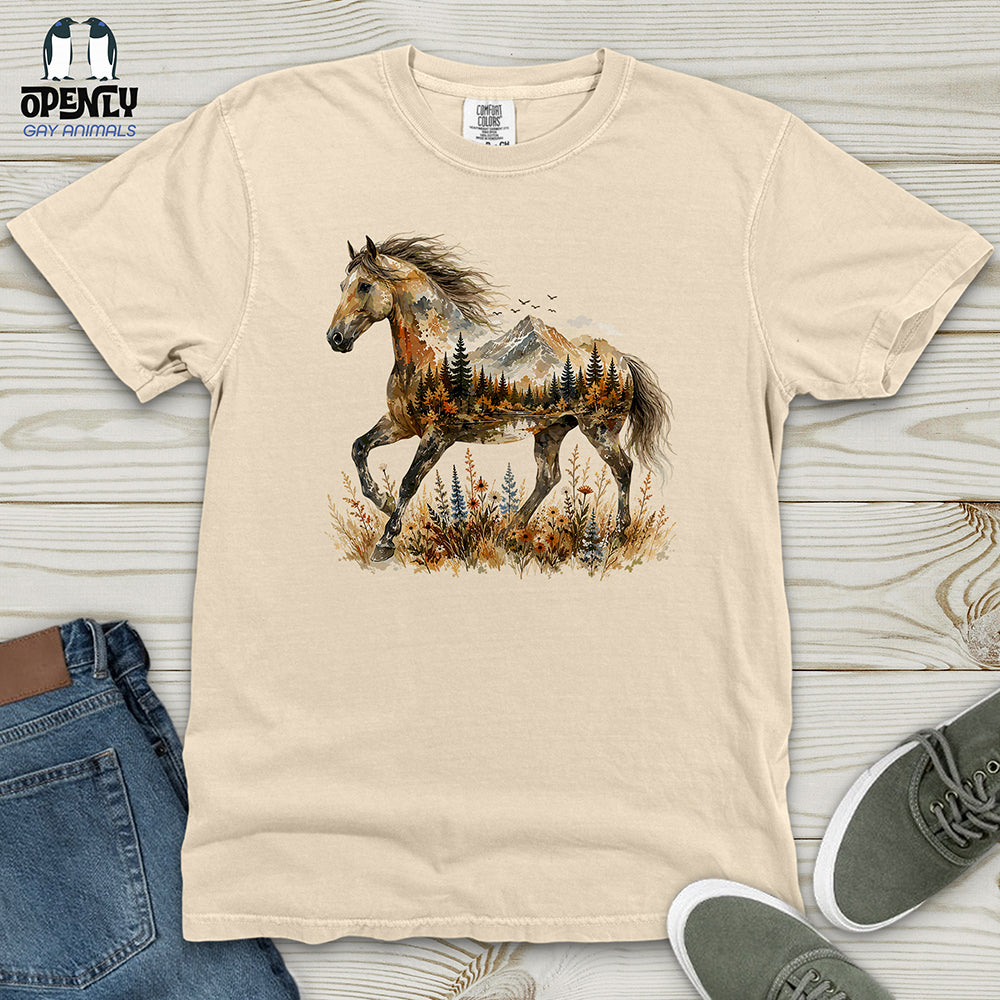 Horse in Mountain Forest Heavy Cotton Comfort Colors Tee