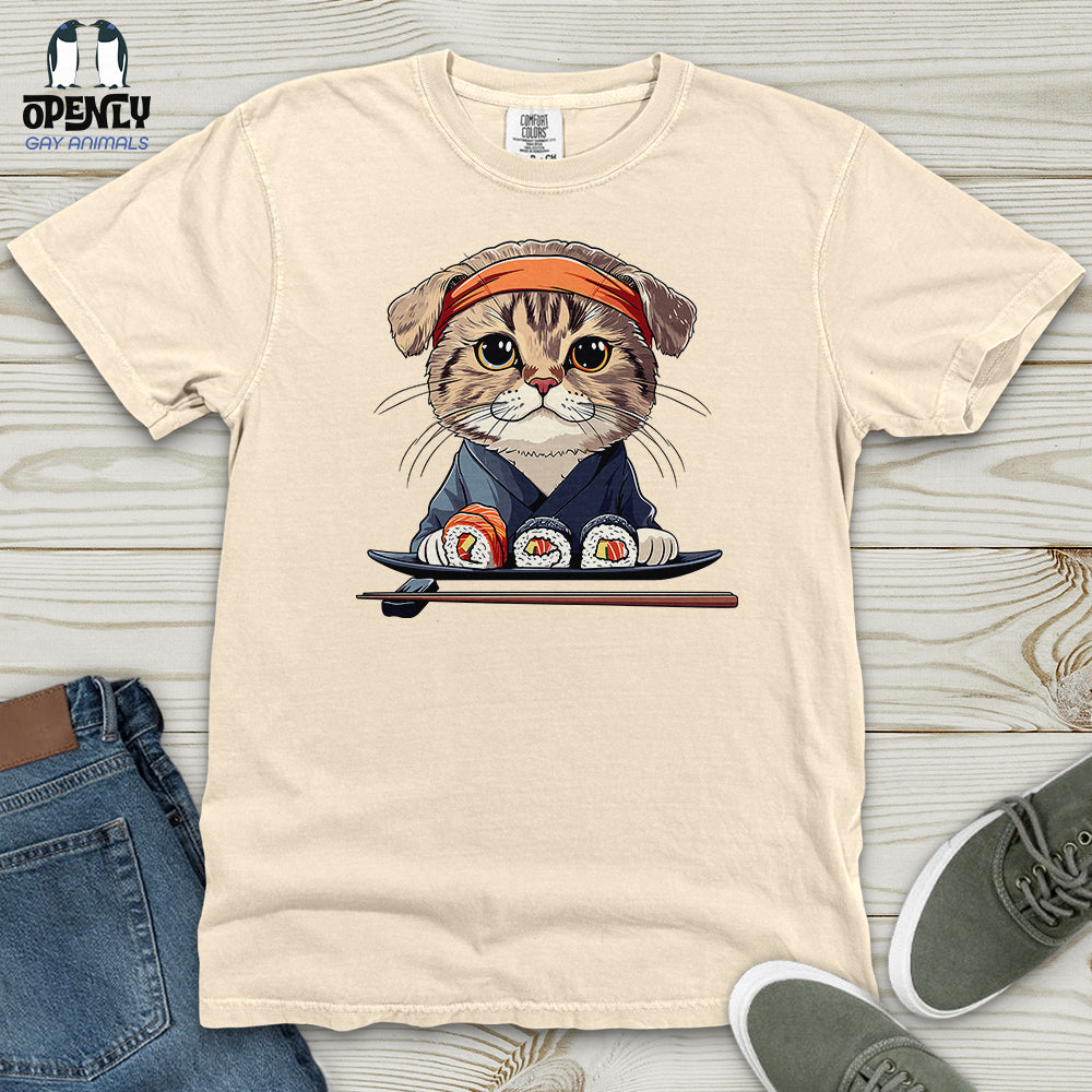 Sushi Master Cat Heavy Cotton Comfort Colors Tee