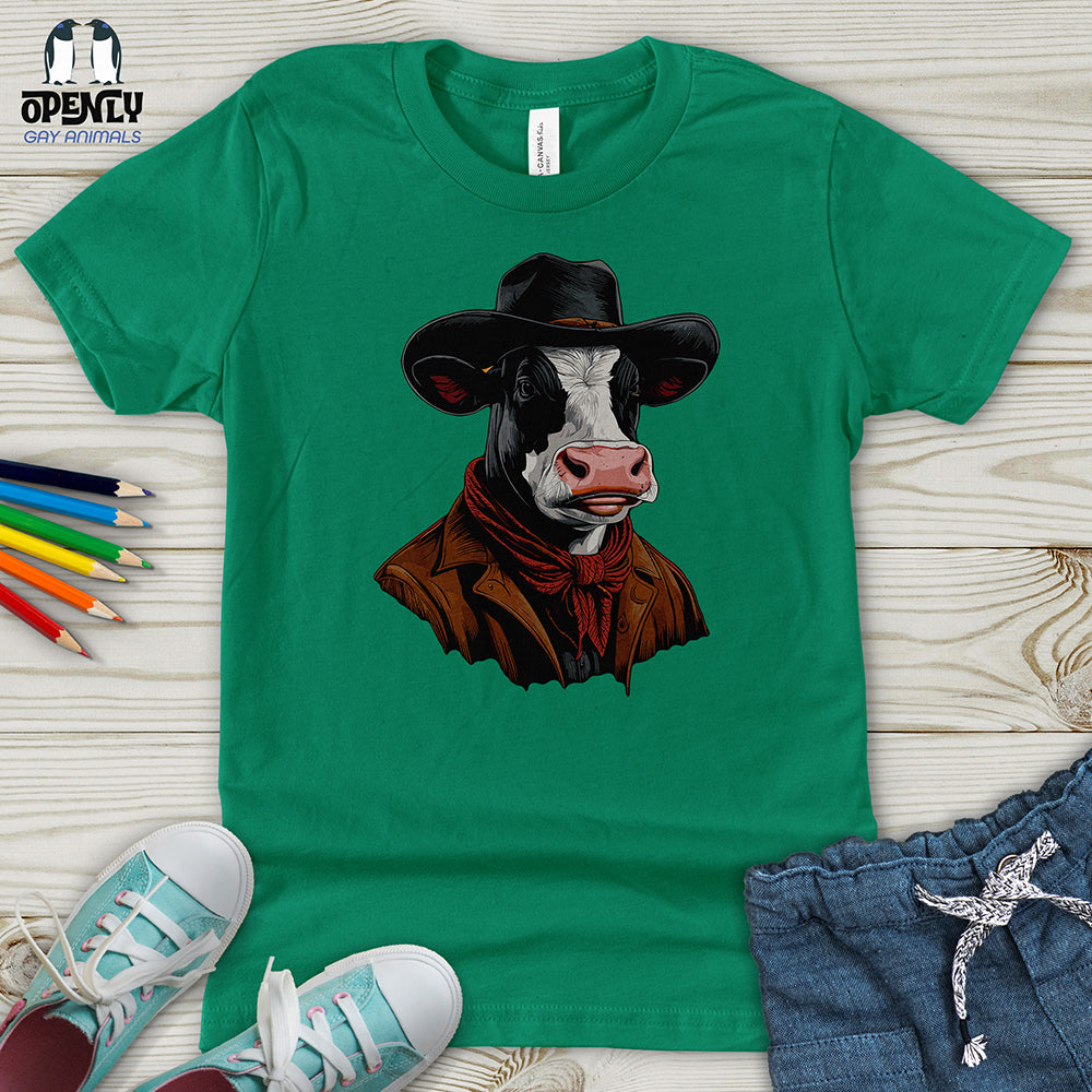 Cow With Brimmed Hat Youth T-Shirt