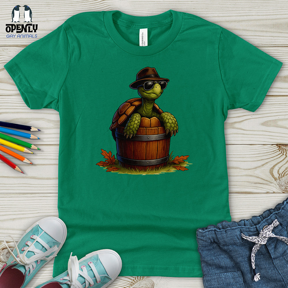 Cool Turtle in a Barrel Youth T-Shirt