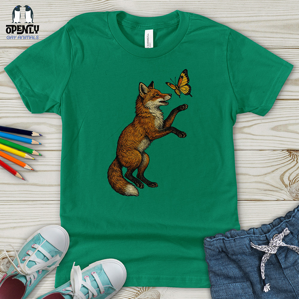 Fox With Butterfly Youth T-Shirt