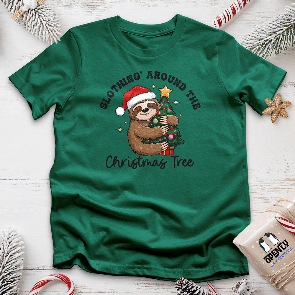 Slothing Around The Christmas Tree Unisex t-shirt