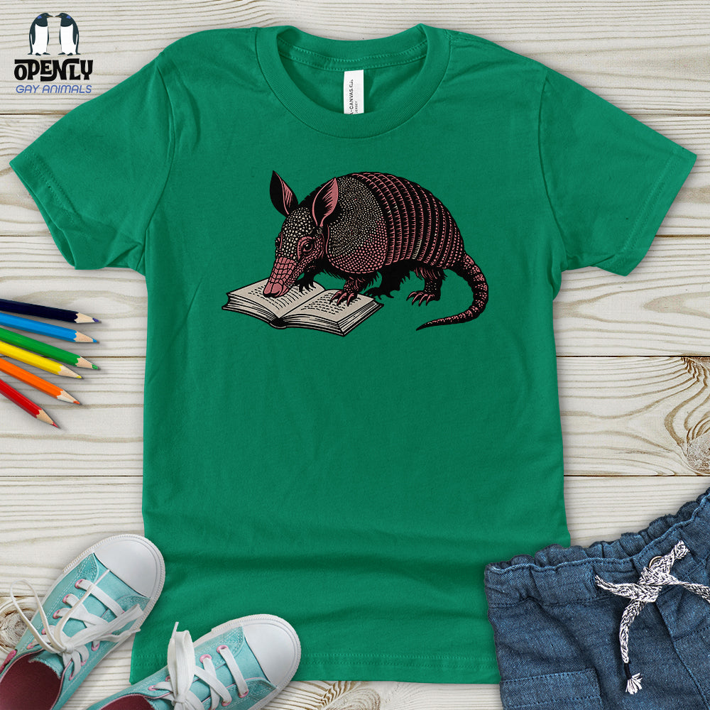 Armadillo Reading Book Youth T-Shirt