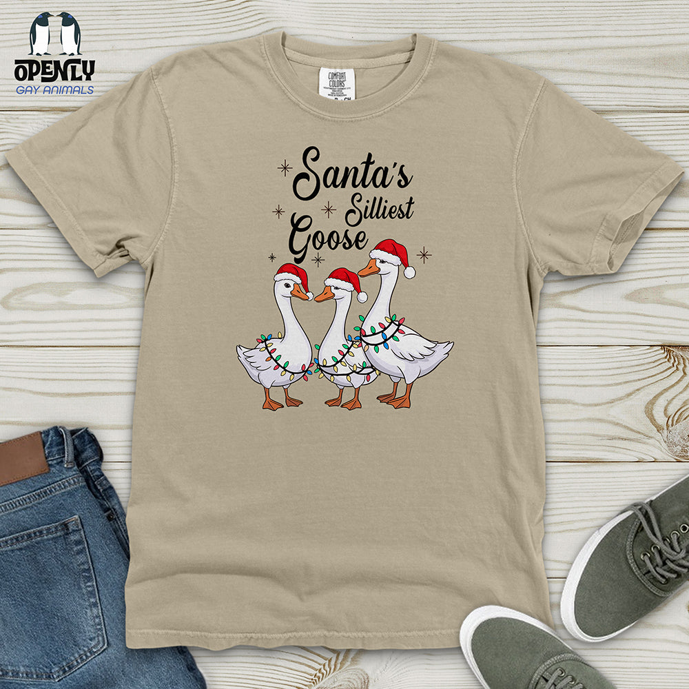 Santa's Silliest Goose Heavy Cotton Comfort Colors Tee