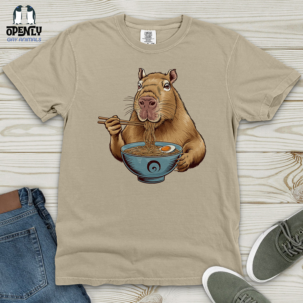 Capybara Eating Noodles Heavy Cotton Comfort Colors Tee