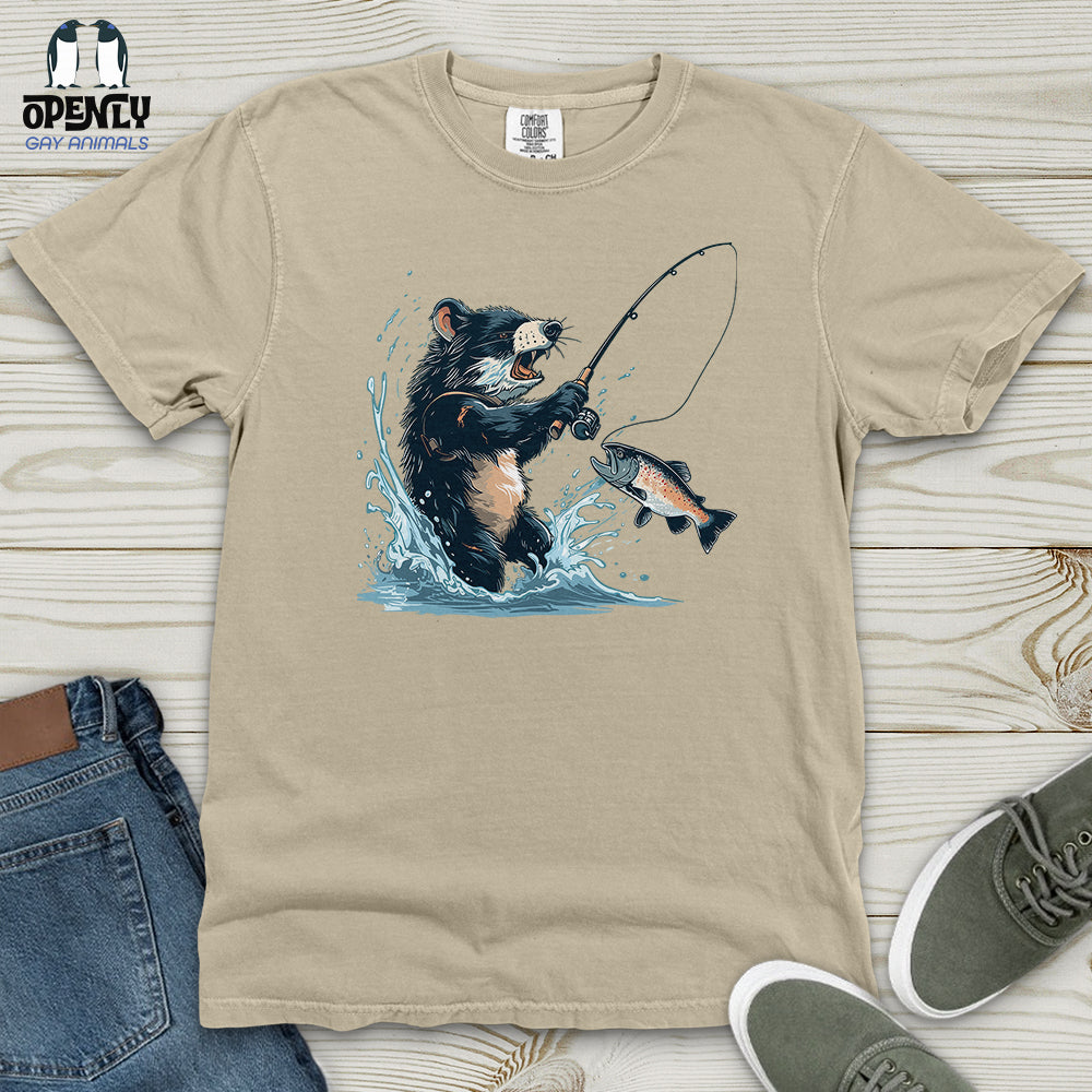Tasmanian Devil Fishing Heavy Cotton Comfort Colors Tee
