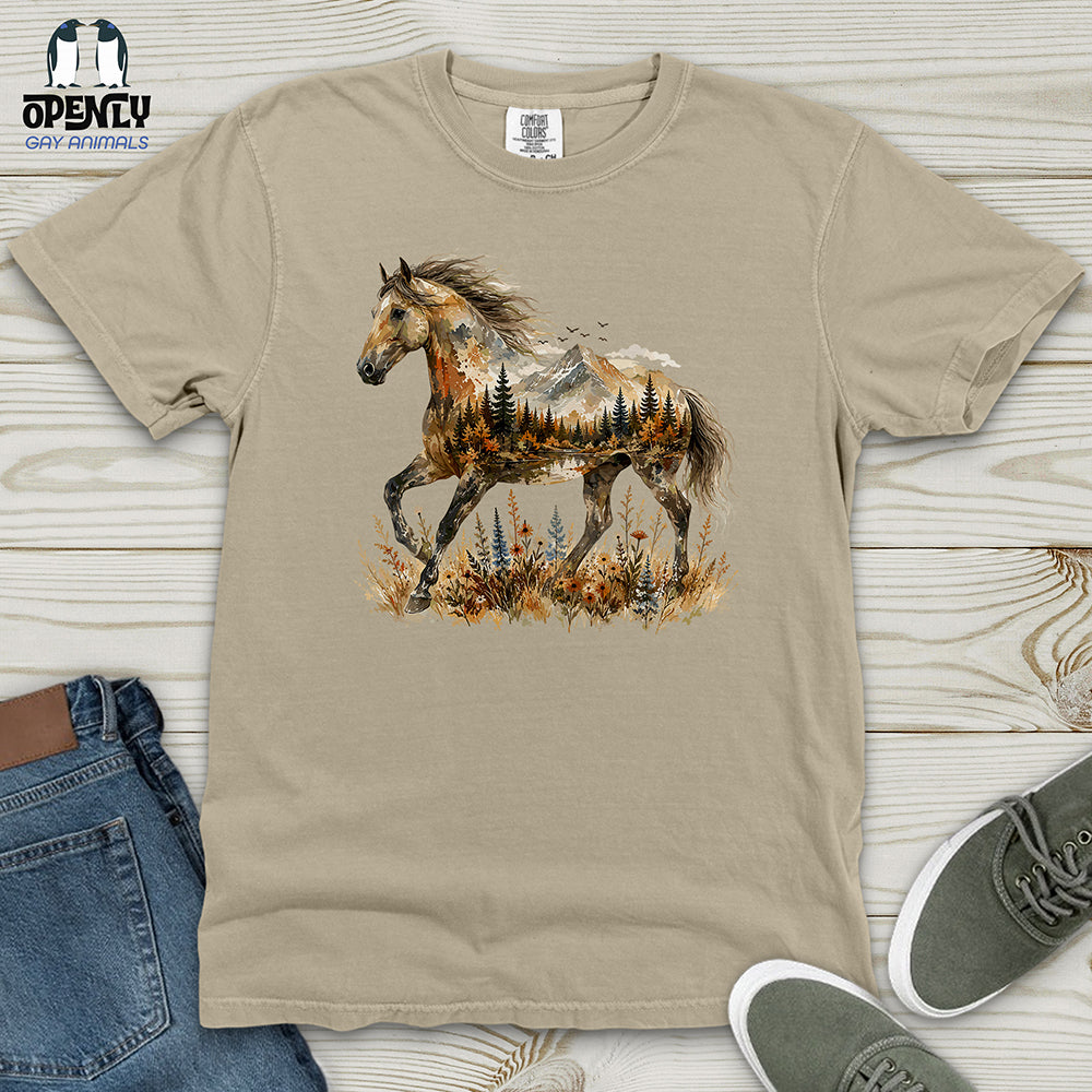 Horse in Mountain Forest Heavy Cotton Comfort Colors Tee