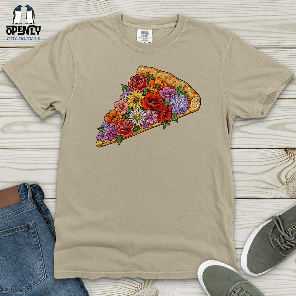 Flowers Pizza Heavy Cotton Comfort Colors Tee