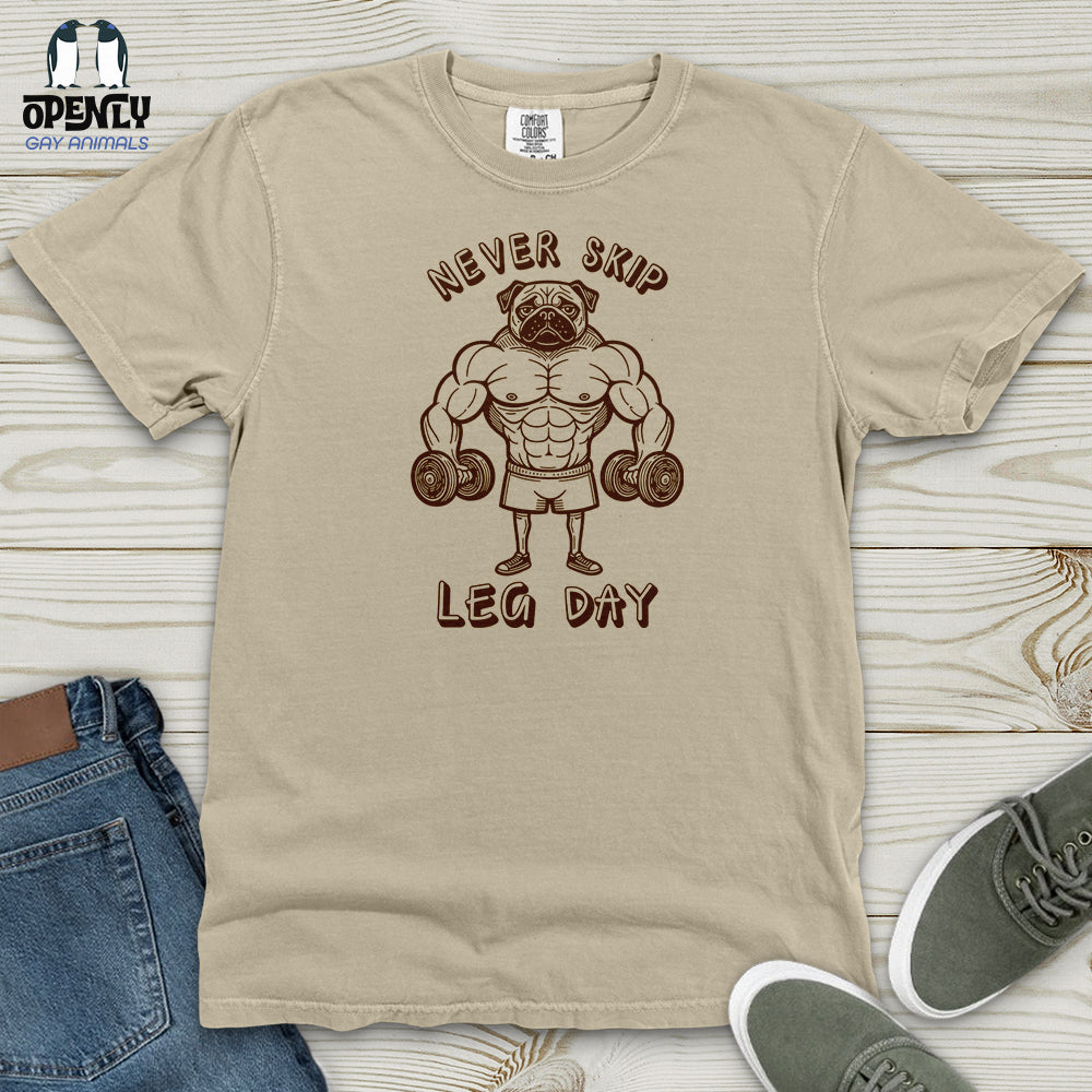 Never Skip Leg Day Heavy Cotton Comfort Colors Tee