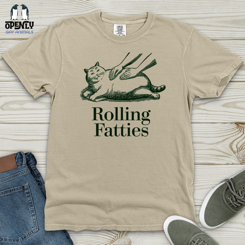 Funny Cat Rolling Fatties Cat Heavy Cotton Comfort Colors Tee