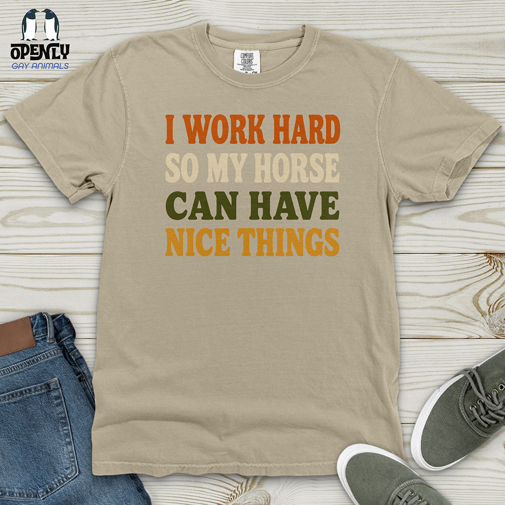 Work Hard Horse Layout Heavy Cotton Comfort Colors Tee