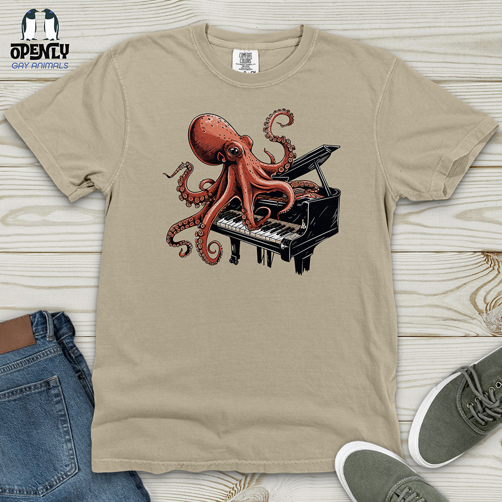 Octopus Piano Melody Heavy Cotton Comfort Colors Tee