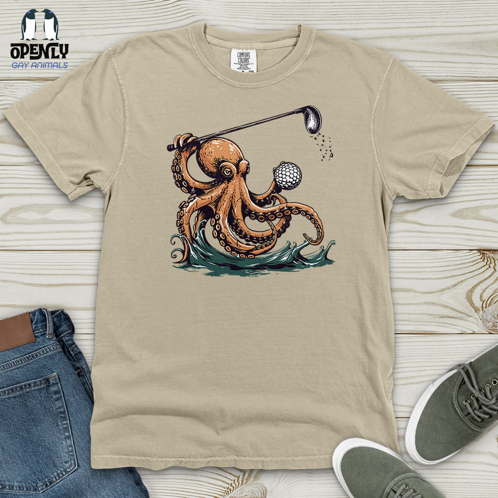 Octopus Golf Swing Heavy Cotton Comfort Colors Tee