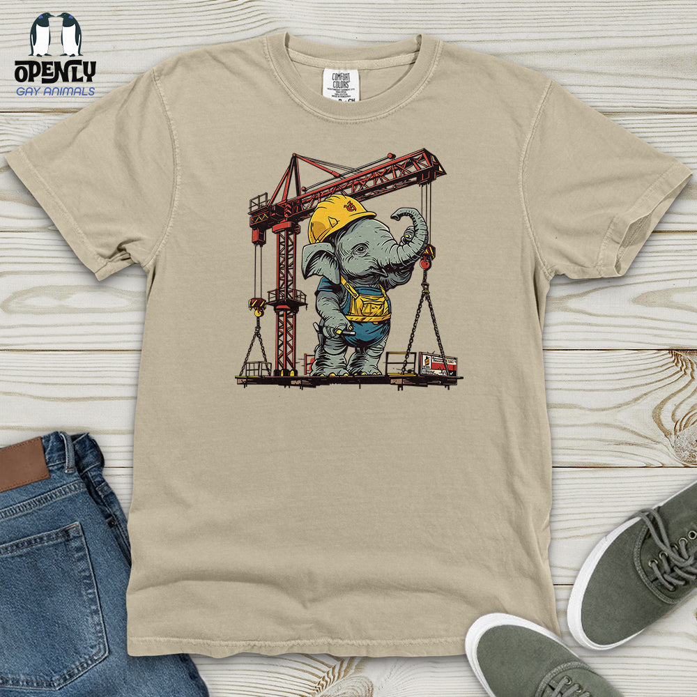 Elephant Construction Crew Heavy Cotton Comfort Colors Tee