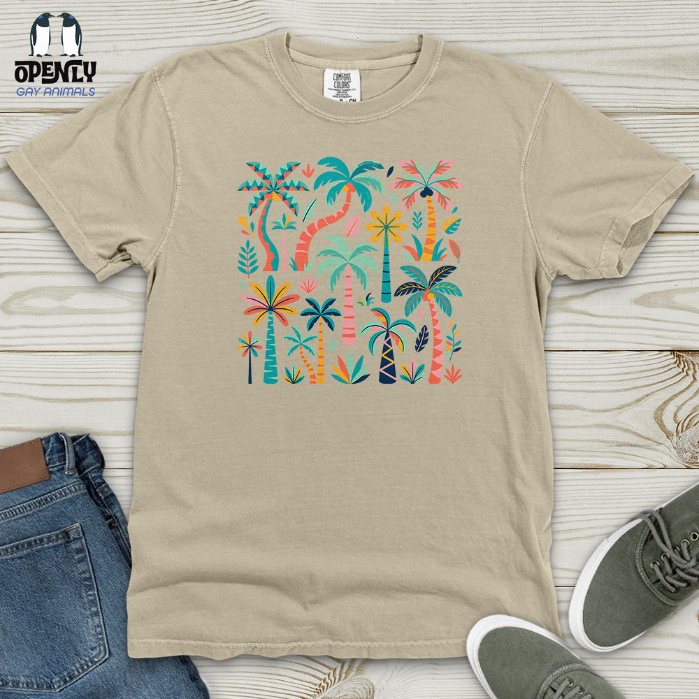 Colorful Palm Trees Heavy Cotton Comfort Colors Tee