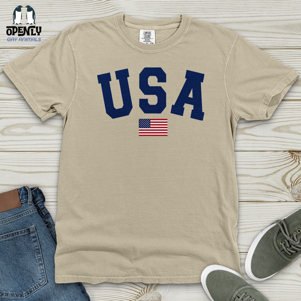 USA Flag Heavy Cotton Comfort Colors Tee