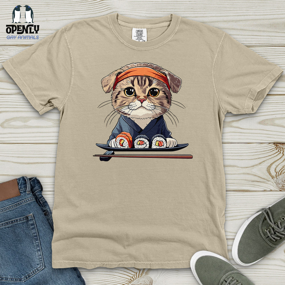 Sushi Master Cat Heavy Cotton Comfort Colors Tee