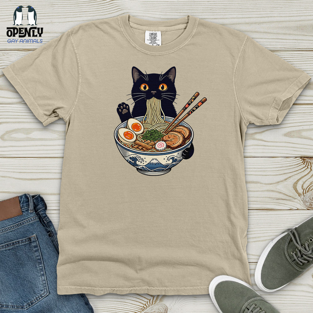 Cat with Ramen Heavy Cotton Comfort Colors Tee