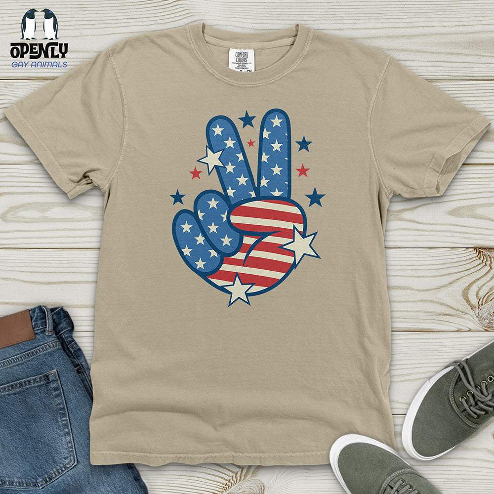 Victory Sign American Heavy Cotton Comfort Colors Tee