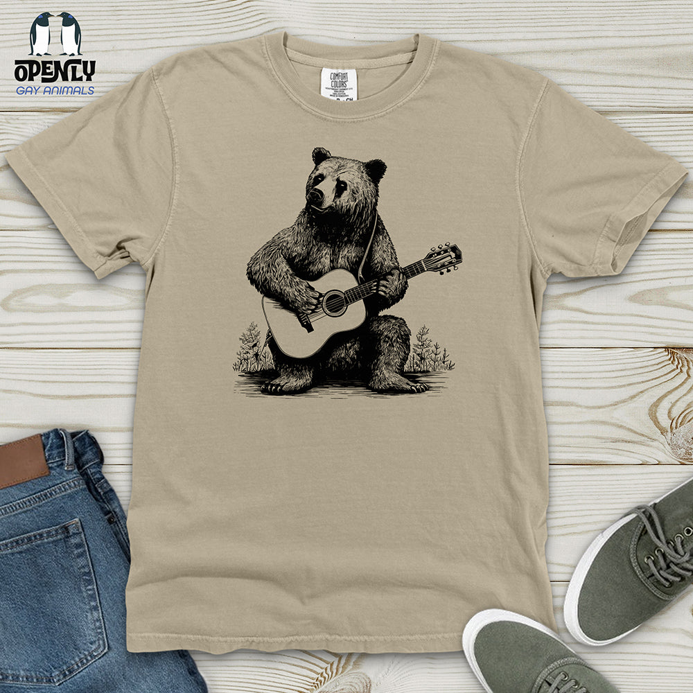 Bear Guitarist Heavy Cotton Comfort Colors Tee