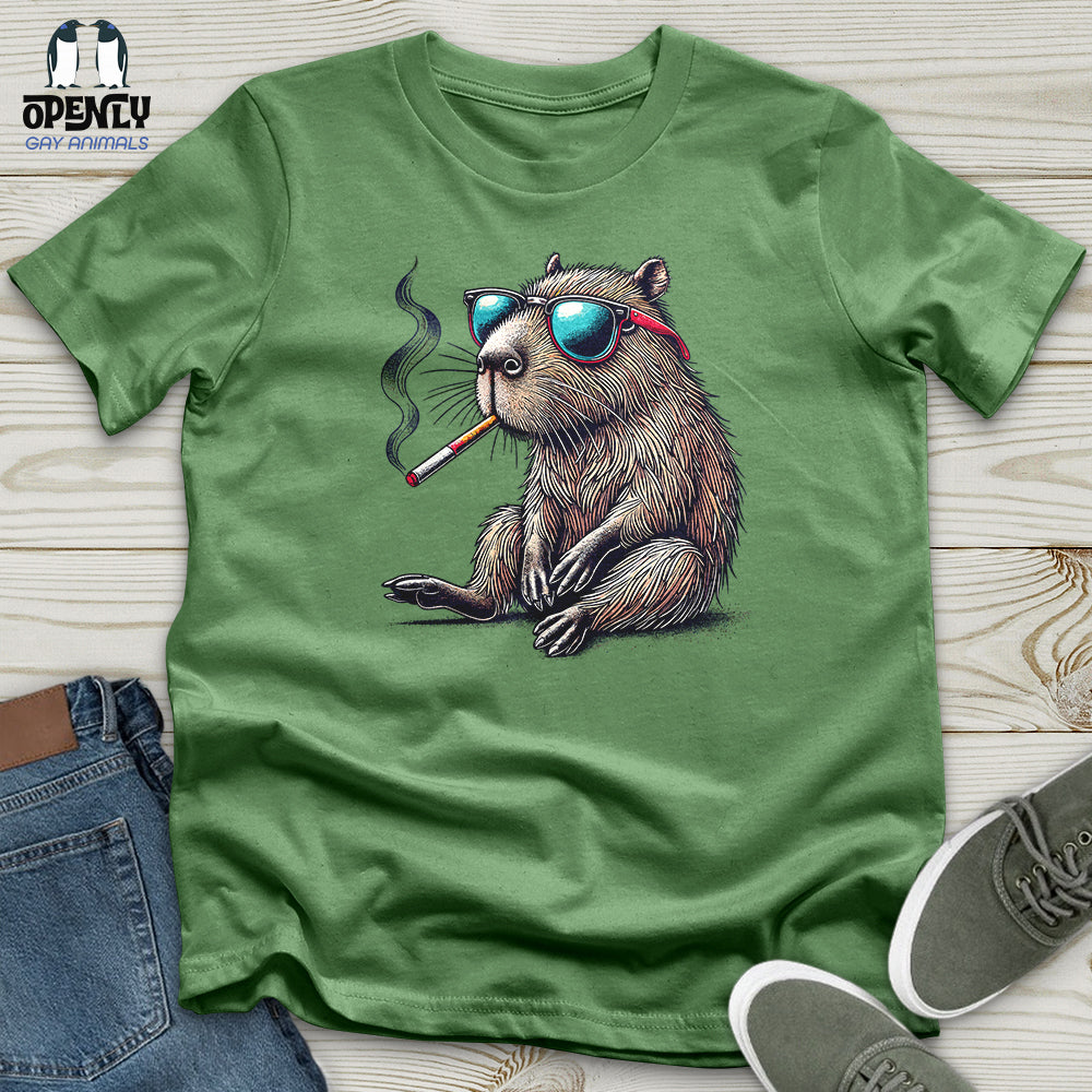 Capybara With Sunglasses and Cigarette Unisex T-Shirt