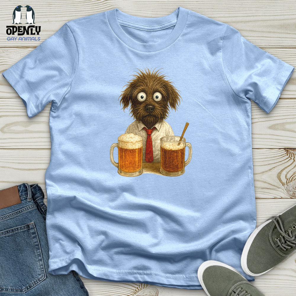 Comics Dog Drinking Beer Softstyle Tee