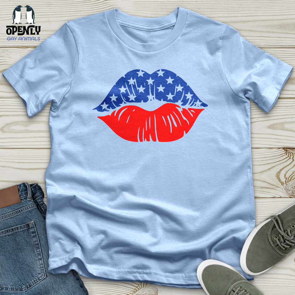 USA Flag Lips Softstyle Tee