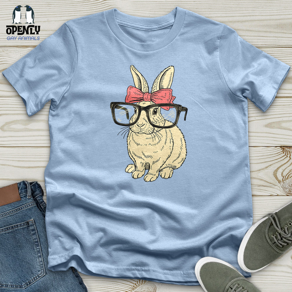 Rabbit With Glasses and Bow Unisex T-Shirt
