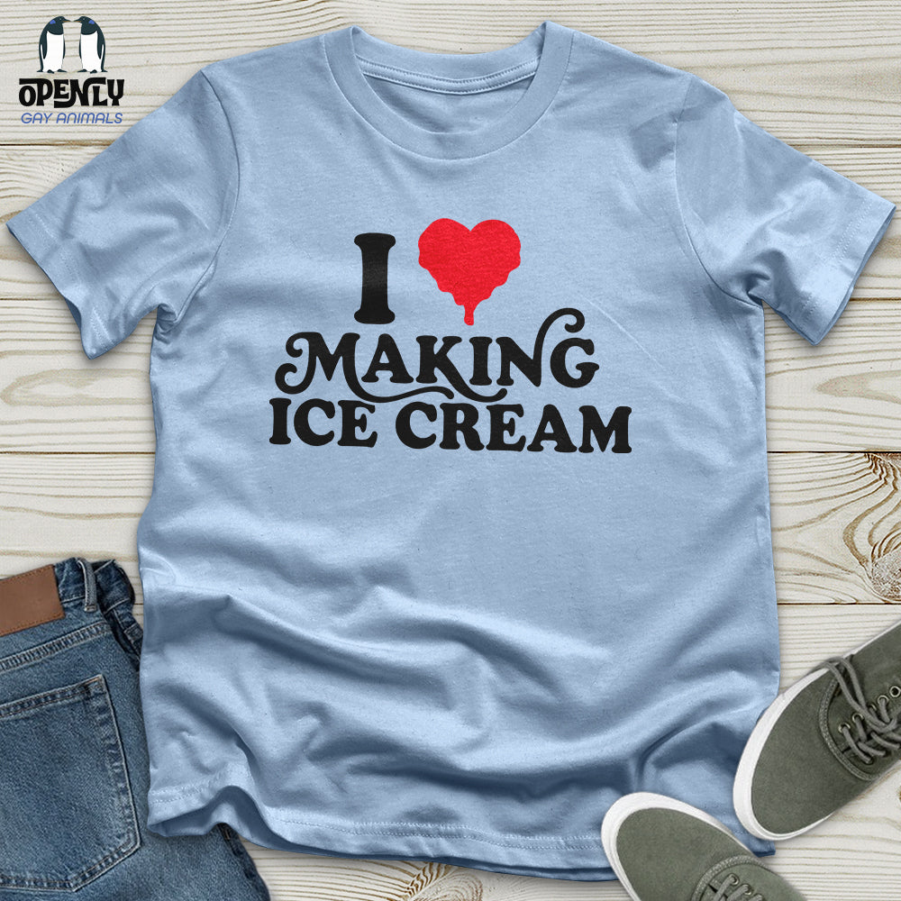 I Love Making ICE Cream Male Black Couple T-Shirt