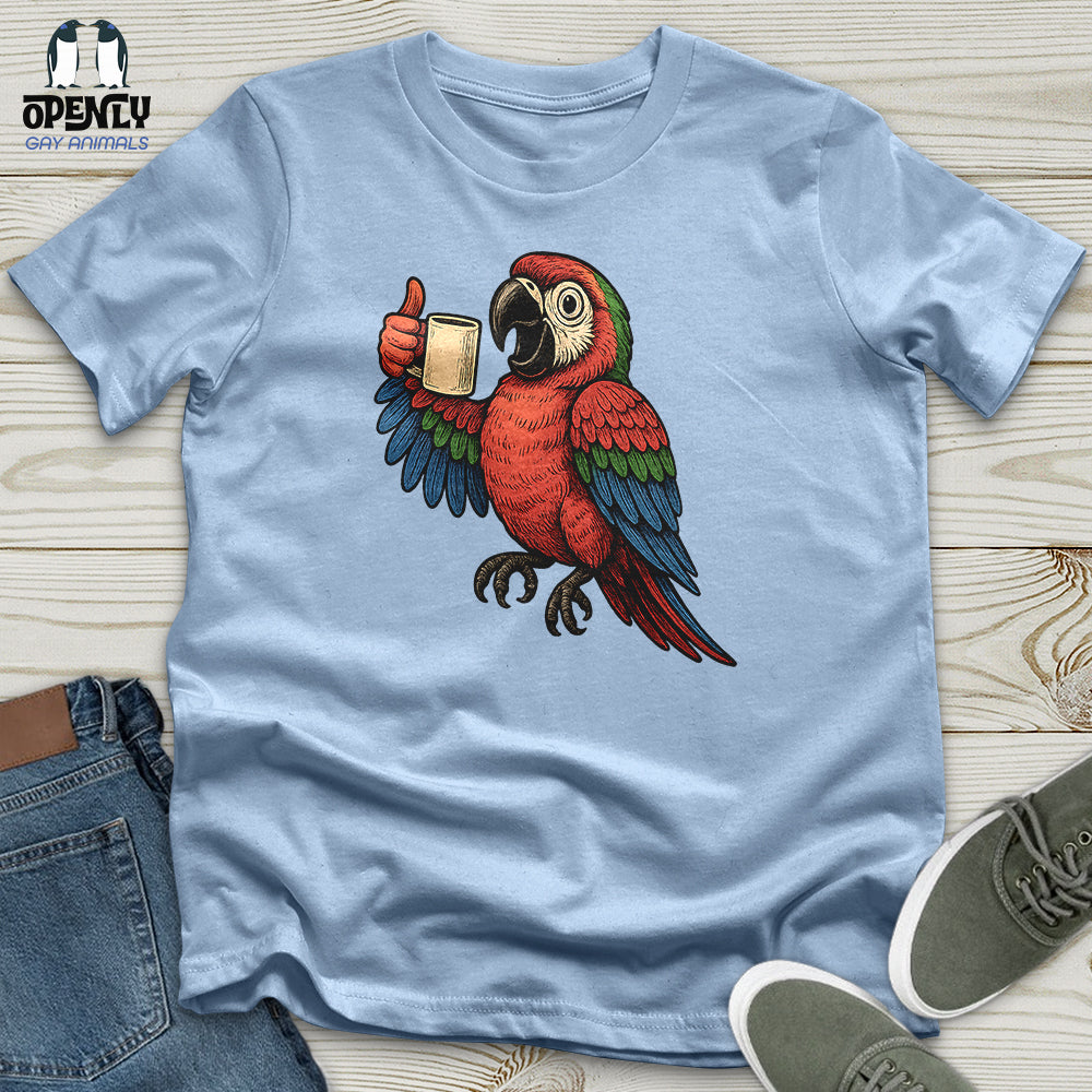 Coffee Parrot Cheers Unisex T-Shirt