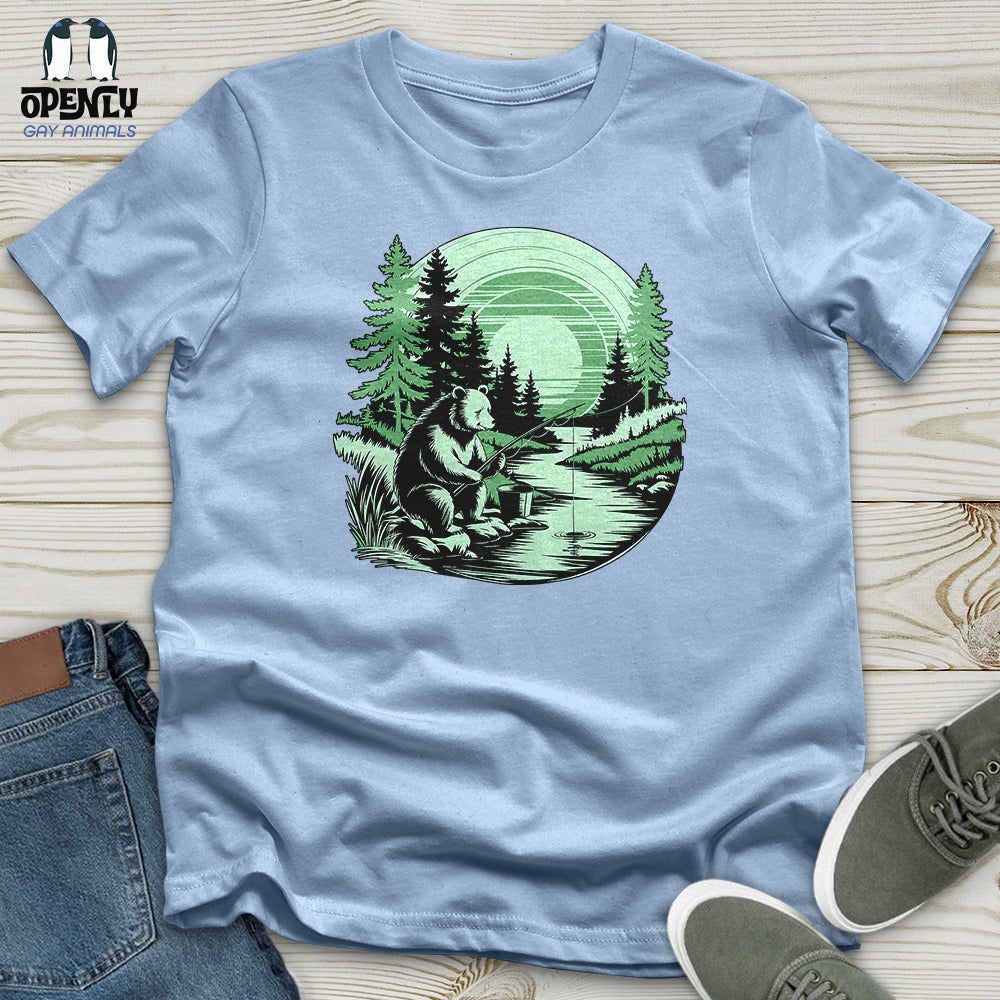 Bear Fishing Unisex t-shirt