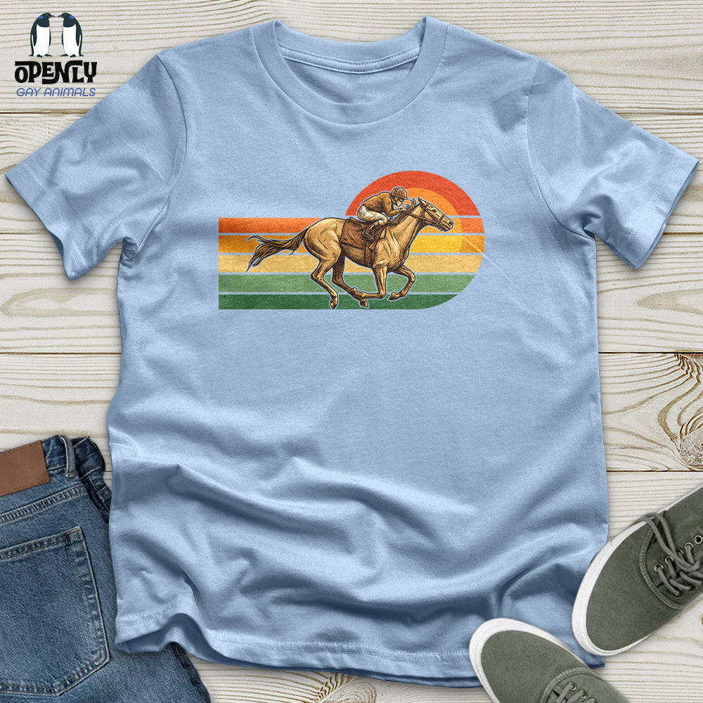 Horse Racing Retro Sunset Unisex T-Shirt
