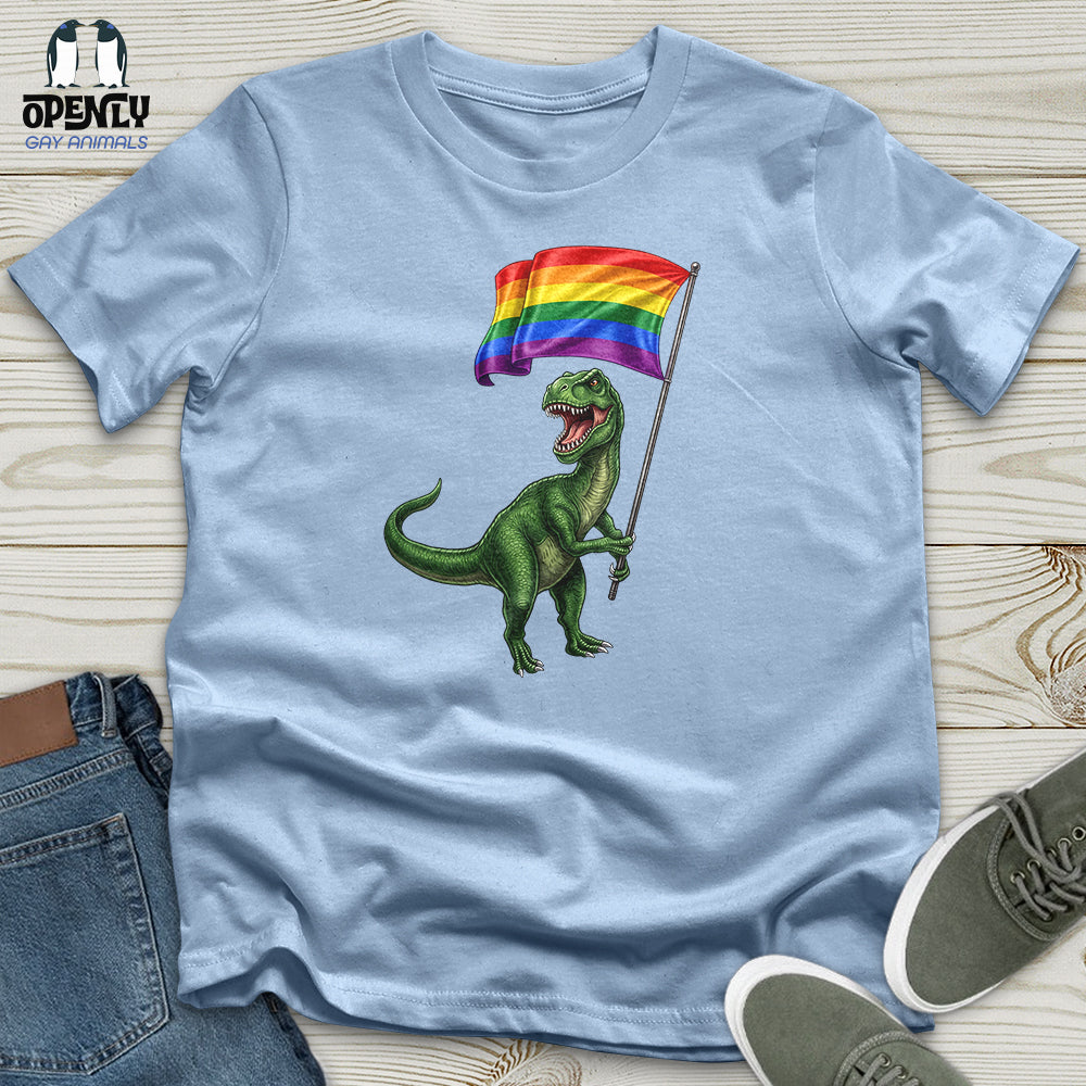 Dinosaur With Flag Unisex T-Shirt