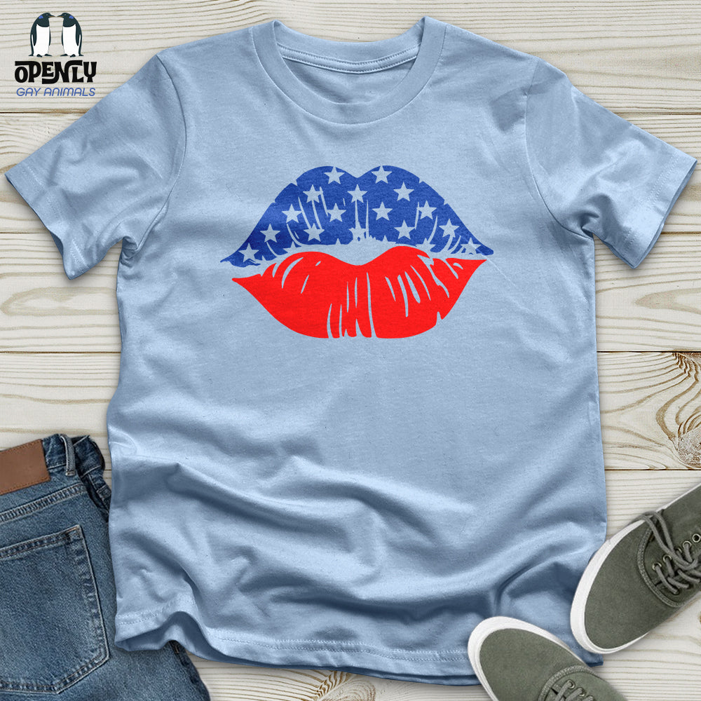 USA Flag Lips Unisex T-Shirt
