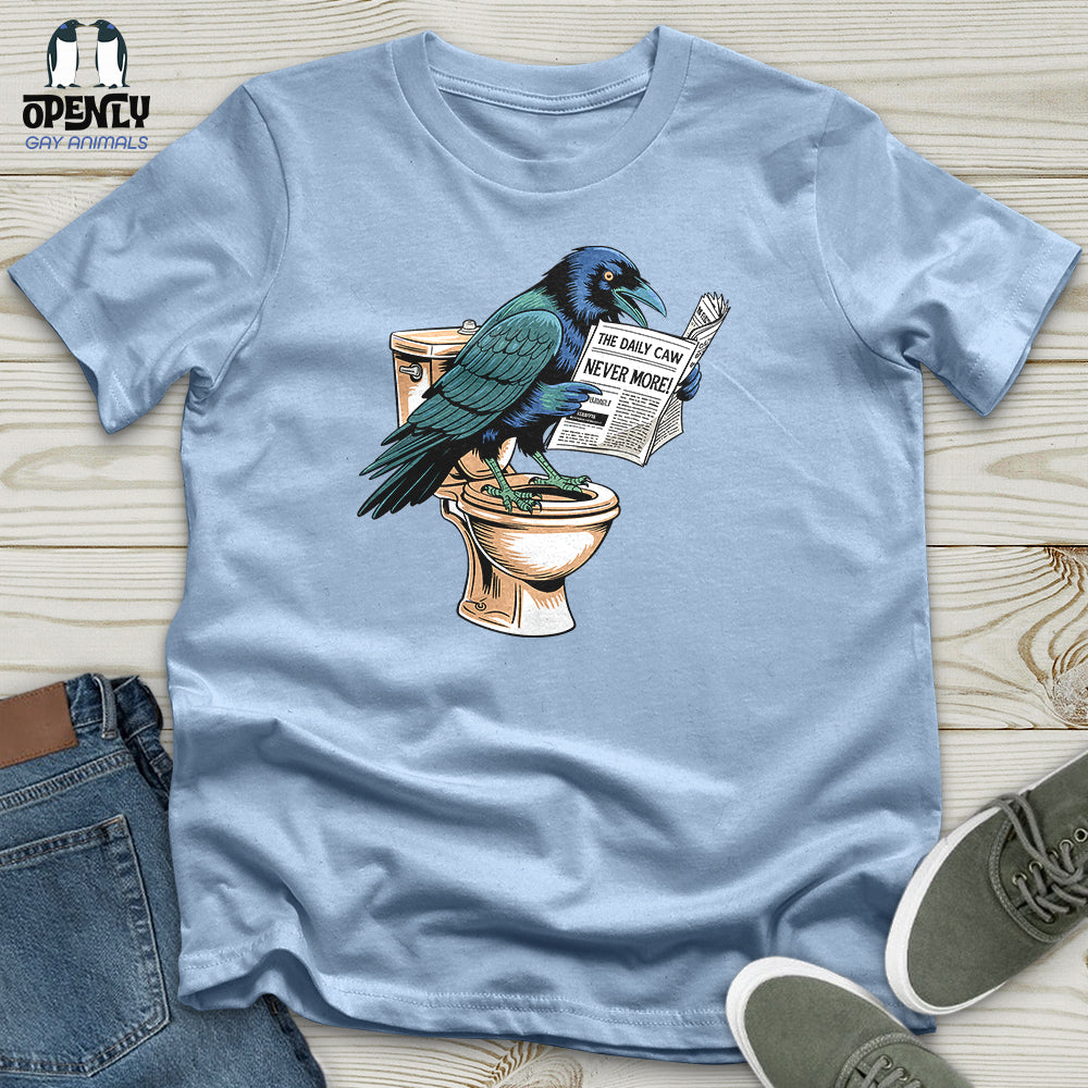 Raven Reading Newspaper Unisex T-Shirt