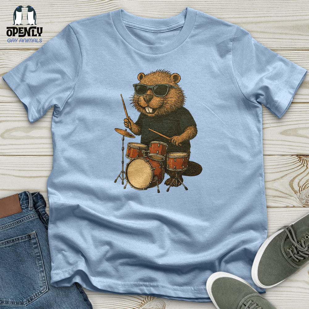 Beaver Playing Drum Unisex t-shirt