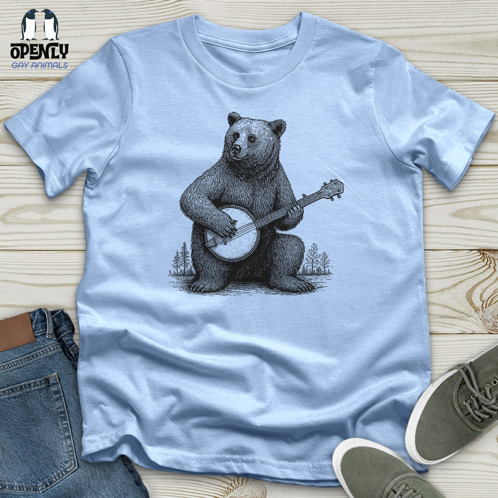 Bear Playing Banjo Softstyle Tee