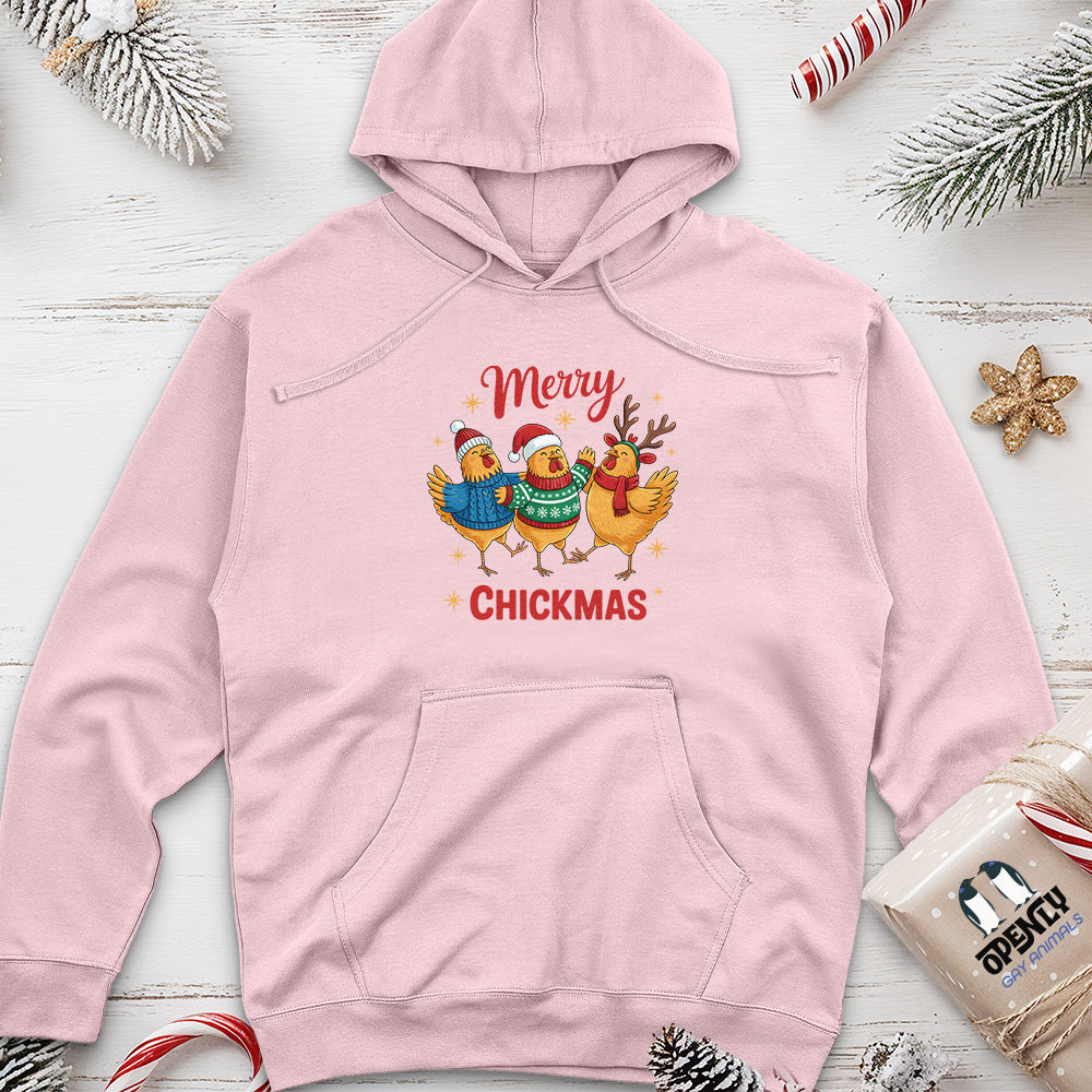 Merry Chickmas Unisex Midweight Hoodie