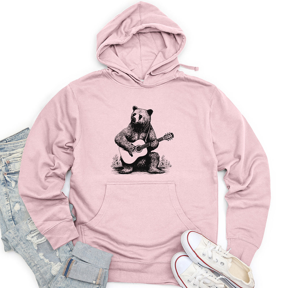 Bear Guitarist Unisex Midweight Hoodie