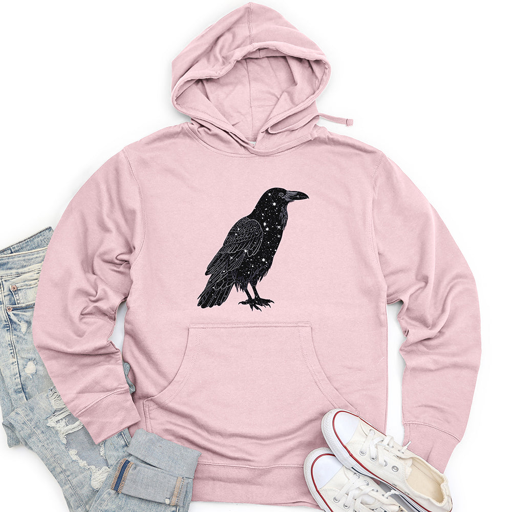 Celestial Raven Silhouette Unisex Midweight Hoodie