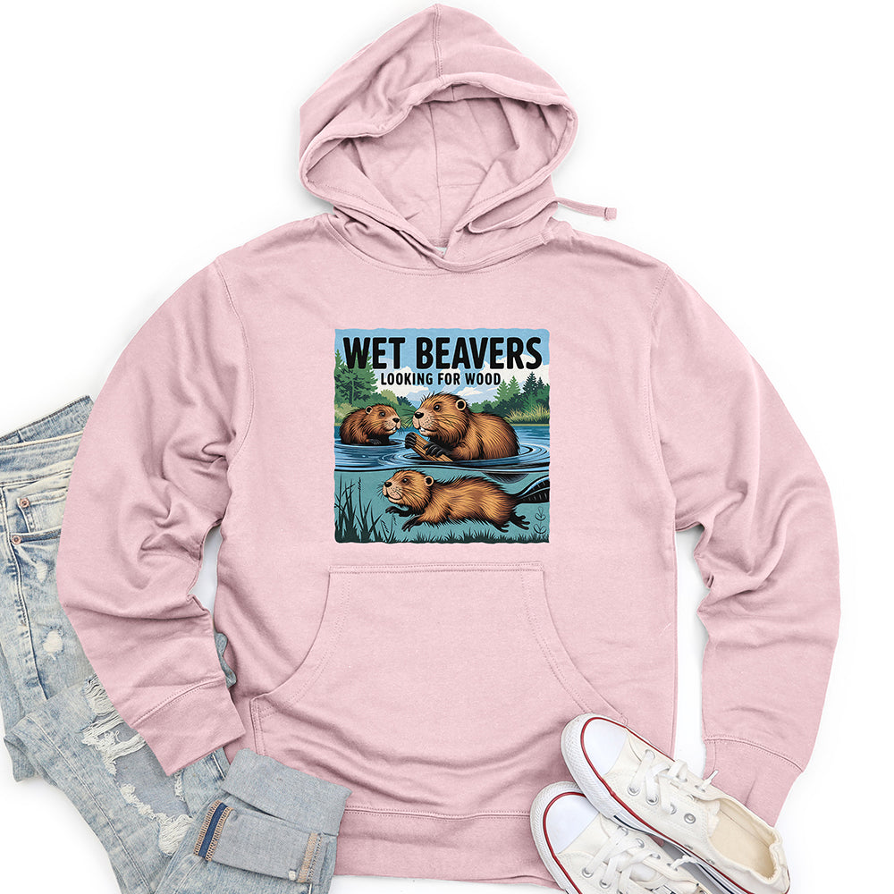 Wet Beavers Looking For Wood Unisex Midweight Hoodie