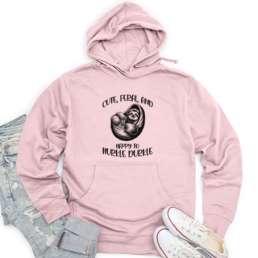Cute, Feral, and Happy Unisex Midweight Hoodie