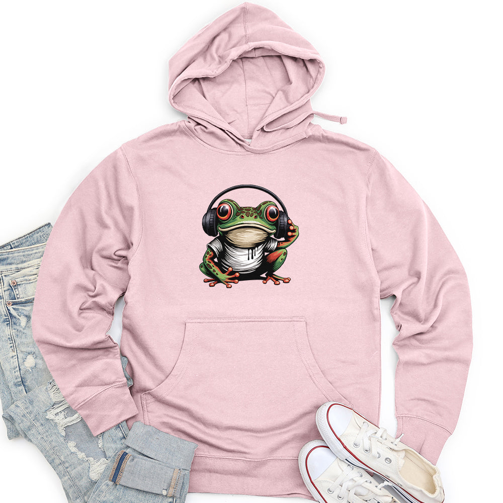 Frog in Headphones Unisex midweight hoodie